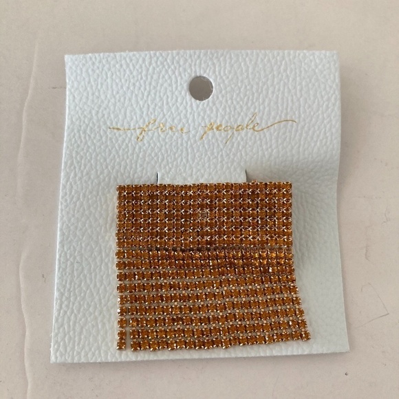 NWT Free People Roaring Rhinestone Gold Dangling Barrette - Picture 1 of 5